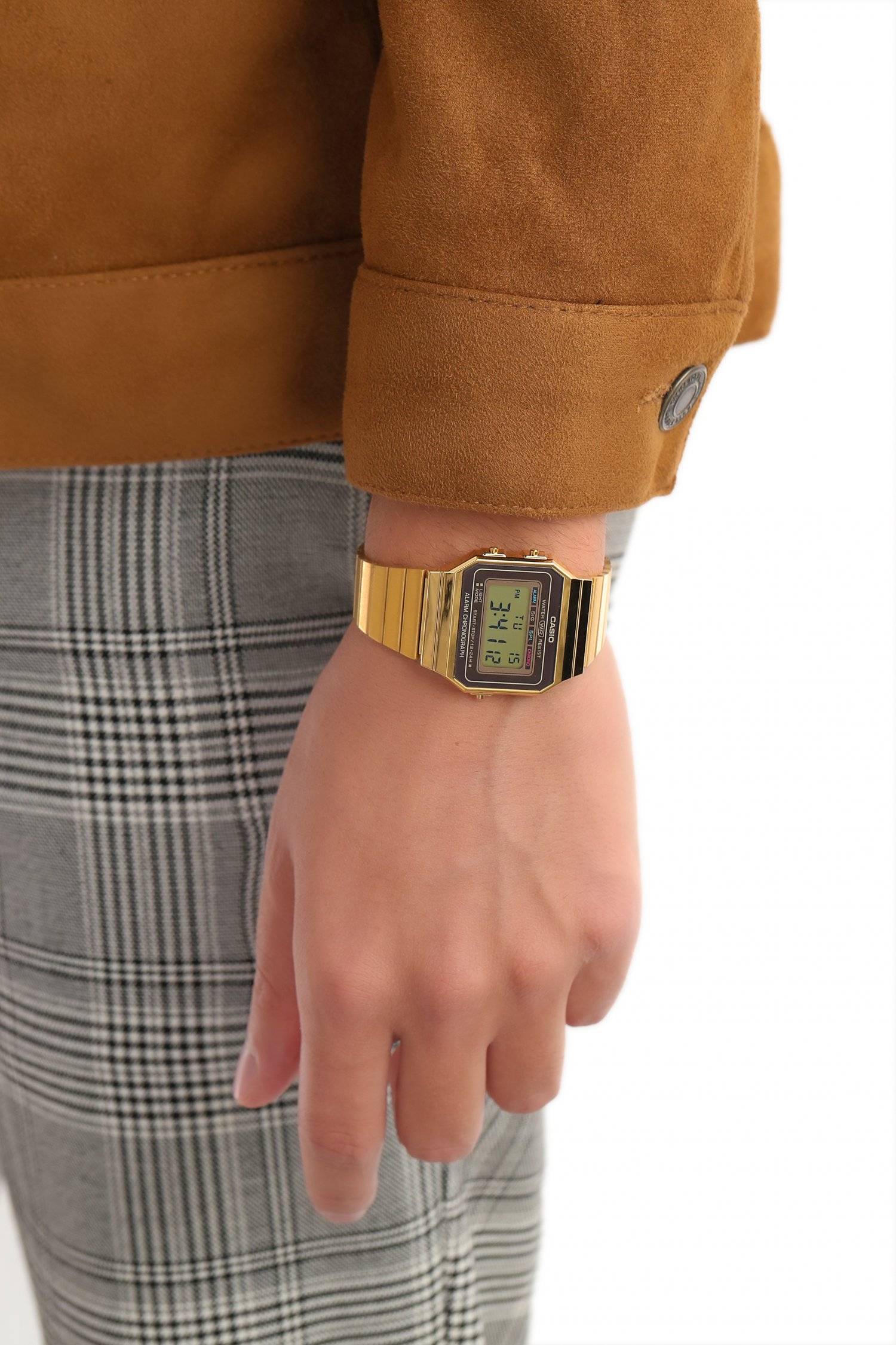 Orologio Uomo Acciaio Dorato Casio Vintage Quarzo Cronografo A700-WG-9ADF