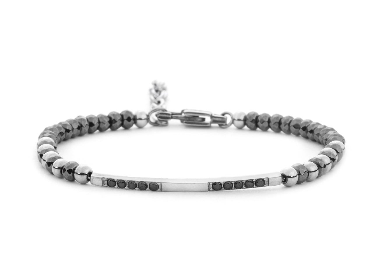 Bracciale 4US Cesare Paciotti Acciaio Con Biglie Nere 4UBR7814