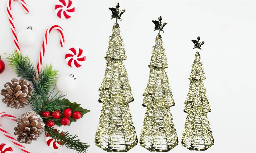 Albero Decostar Oro Led Altezza 122 cm 824599