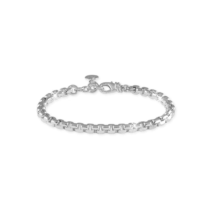 Bracciale Donna Unoaerre Bronzo Argentato Catena Intrecciata Stretta 458296