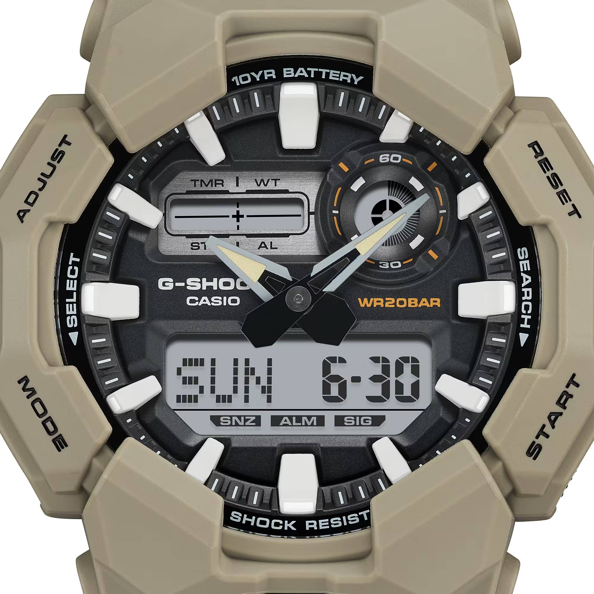 Orologio Uomo Casio G-SHOCK Beige 10 Anni Batteria GA-010-5AER