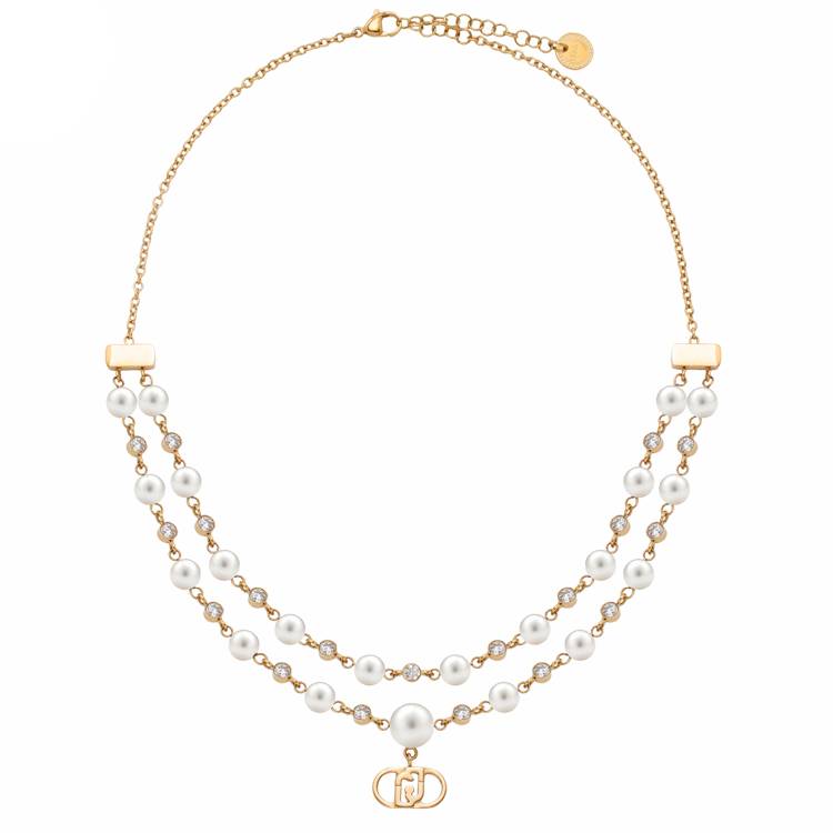 Collana Donna Liujo Acciaio Perle Multifilo Pendente LJ3169