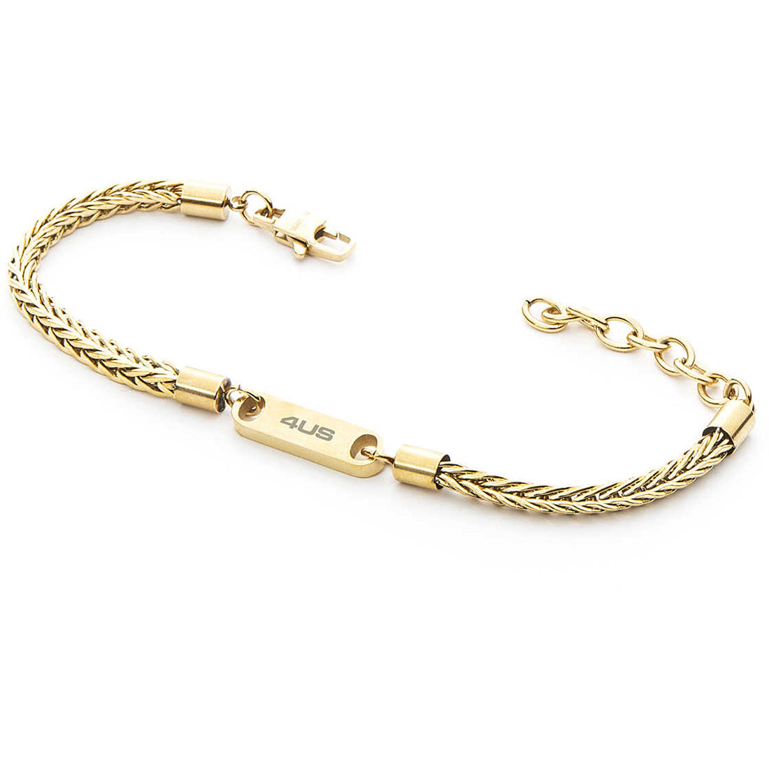 Bracciale Uomo 4US Cesare Paciotti Catena Acciaio Dorato Targhetta Lucida 4UBR5013