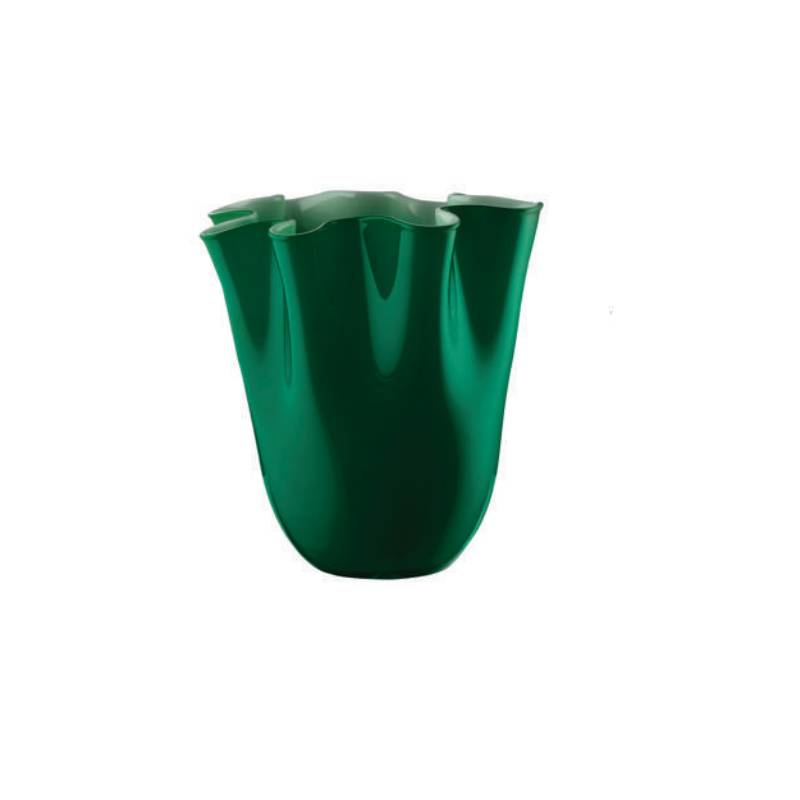 Vaso Onlylux Vetro Wave 31 cm Fazzoletto Opale Verde OL03096
