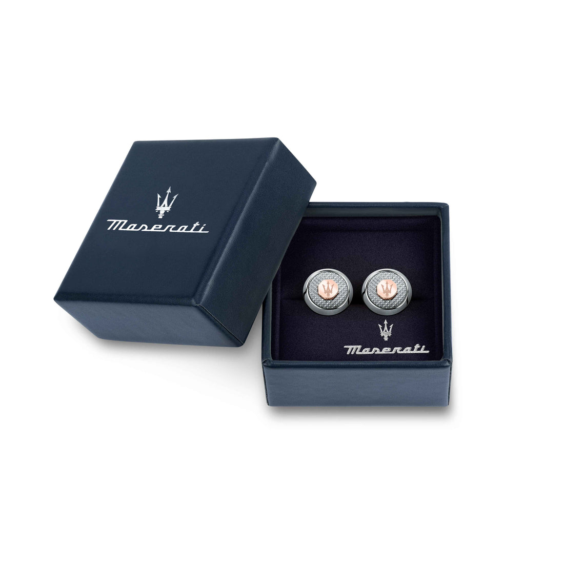 Gemelli Uomo Maserati Acciaio Lucido Satinato Logo Inciso Rosè JM223ATK20
