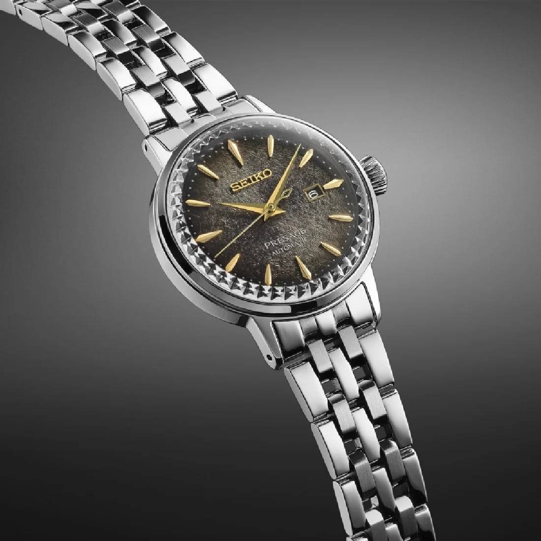 Orologio Donna Seiko Presage Edizione Limitata Star Bar Nero Oro SRE015J1
