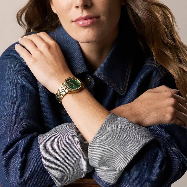 Orologio Donna Fossil Scarlette Acciaio Dorato Verde ES5460