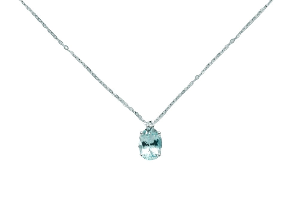 Collana Donna Miluna Girocollo ORO 750 con acquamarina e diamanti