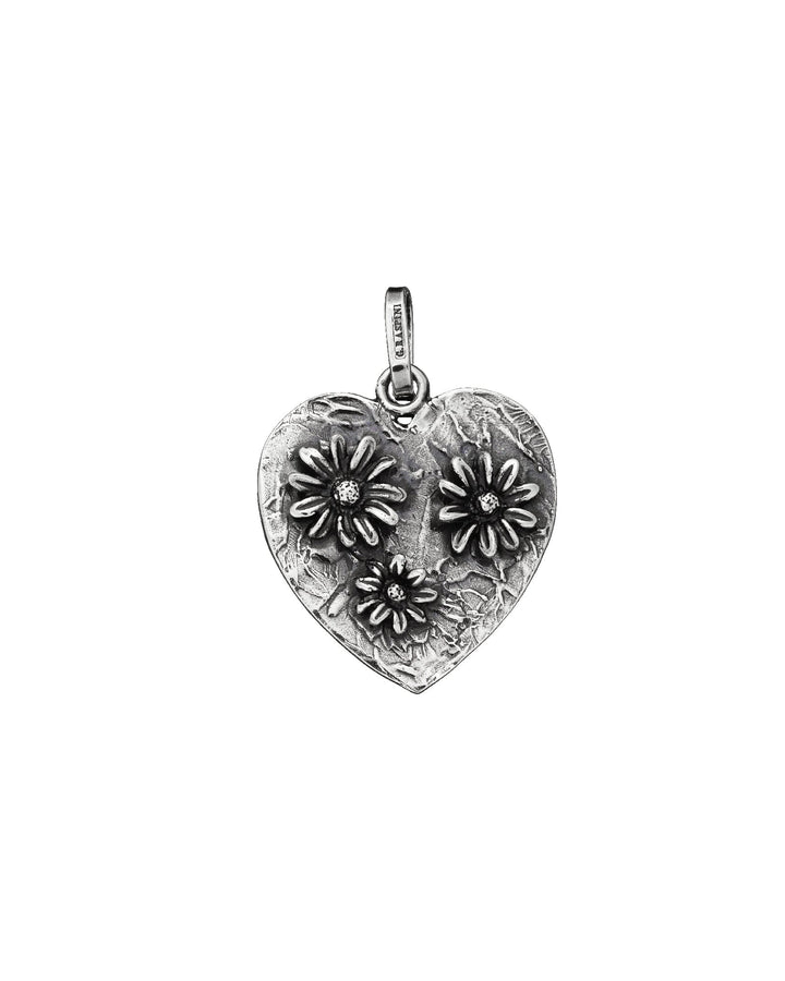 Charm Donna Giovanni Raspini Argento 925 Cuore Con Margherite Realizzato A Mano 08739