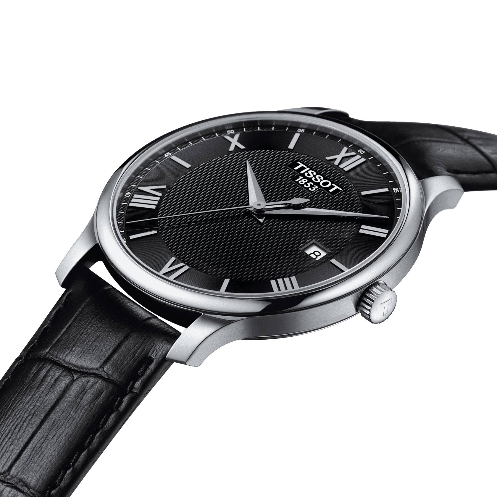 Orologio Uomo Tissot Quarzo Solo Tempo Acciaio Tradition Pelle Nero T0636101605800
