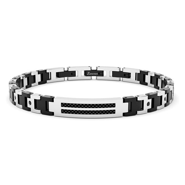 Bracciale Uomo Zancan Acciaio Nero Zirconi Fibra Di Carbonio EHB281