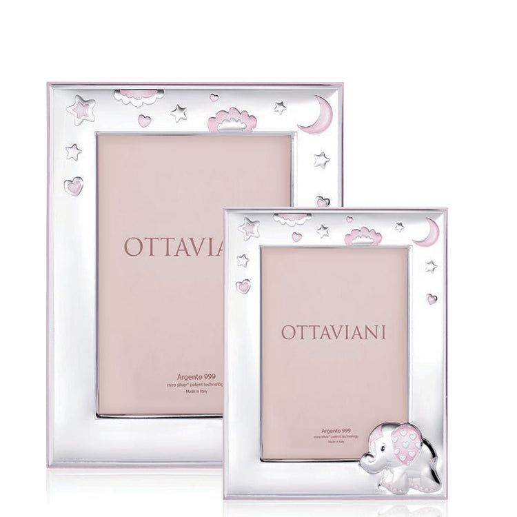 Portafoto Ottaviani Argento 999 Nascita Bimba Elefantino 13x18 7003AR
