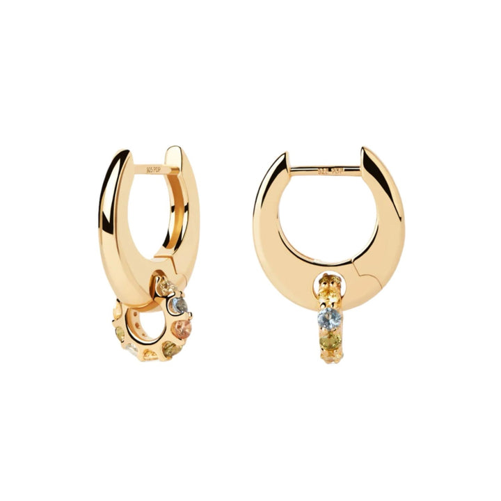 Orecchini Donna PDPaola Argento Dorato 925 Con Zirconi Multicolore  AR01-B89-U