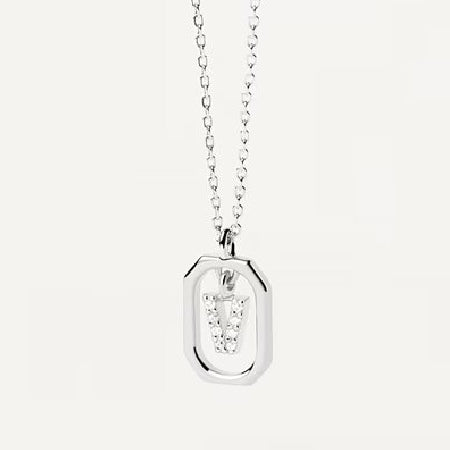Collana Donna PDPaola Argento 925 Bianco Mini Iniziale V Zirconi CO02-533-U