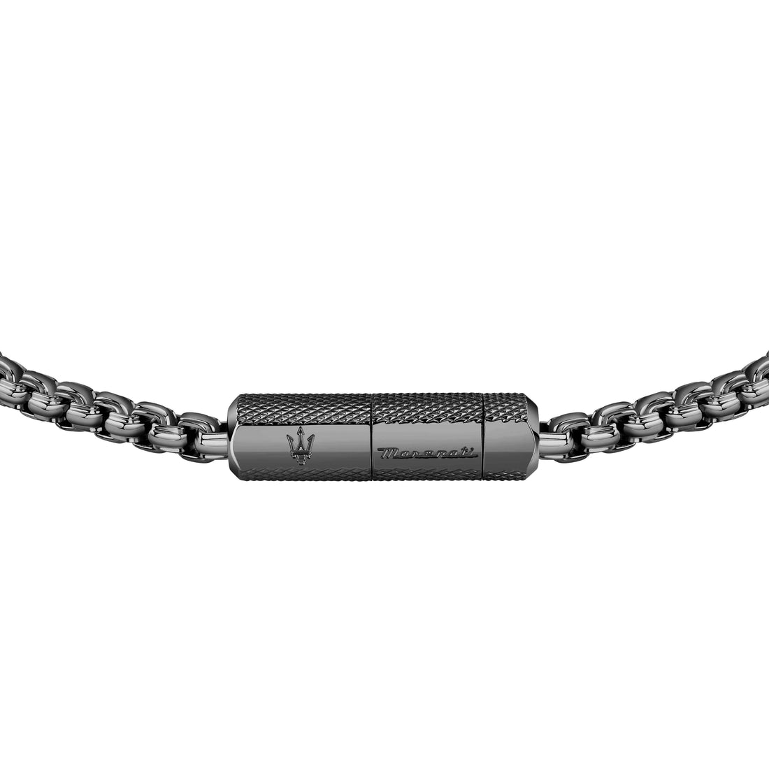 Bracciale Uomo Maserati Acciaio Nero Catena Logo Sfaccettato Calamita JM223ATK23