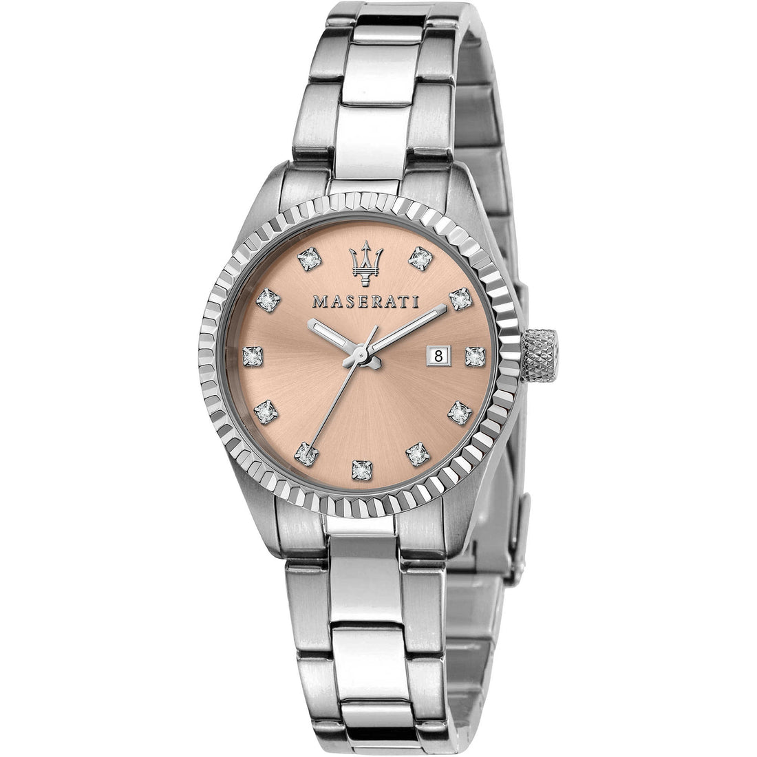 Orologio Donna Maserati Acciaio Rosa Zirconi Quarzo Solo Tempo Data R8853100509