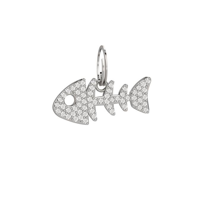 Medaglina Pets Liu Jo Acciaio Lisca Di Pesce Zirconi Bianchi LJP005