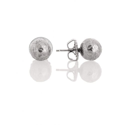Orecchini Donna Unoaerre Argento Bianco Pallina Martellata A Lobo 509168
