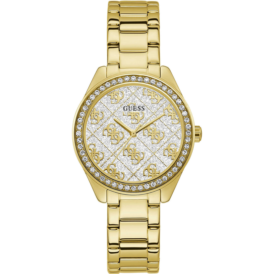 Orologio Donna Guess Quarzo Solo Tempo Acciaio Dorato Zirconi Bianchi GW0001L2