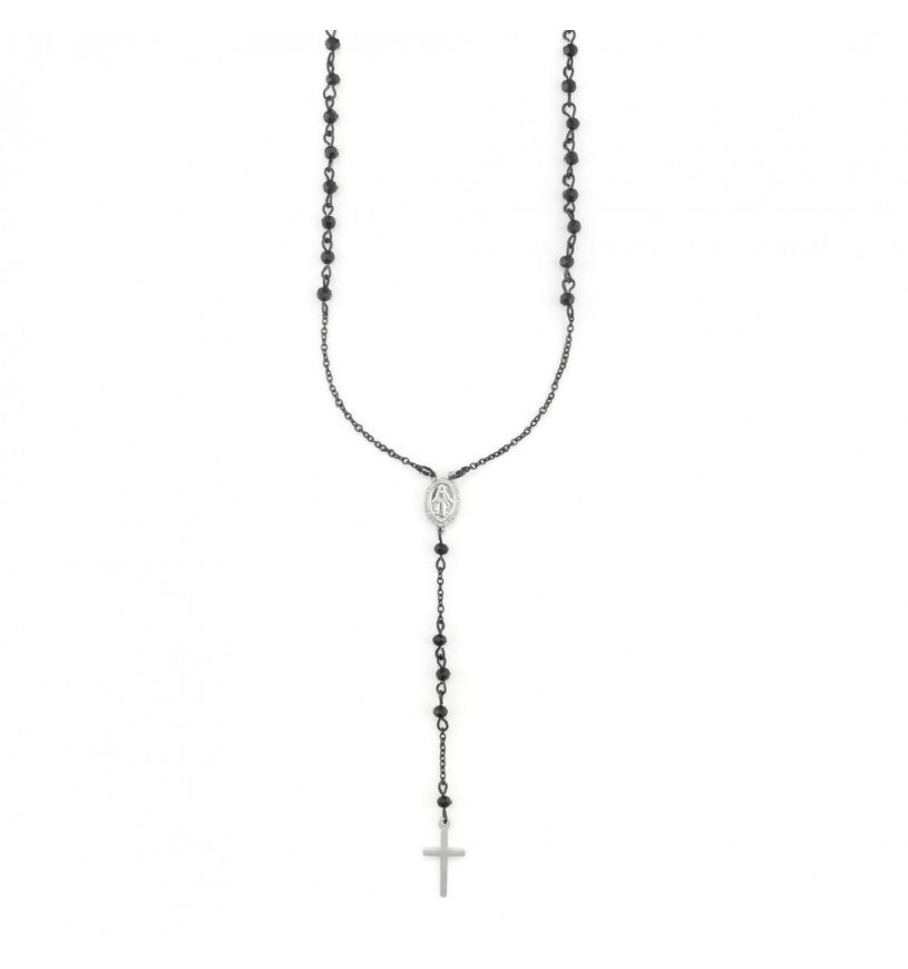 Collana Uomo 4US Cesare Paciotti Rosario Acciaio nero 4UCL7354