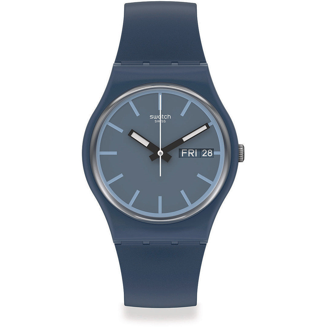 Orologio Uomo Bambino Swatch Solo Tempo Blu Opaco SO28N701