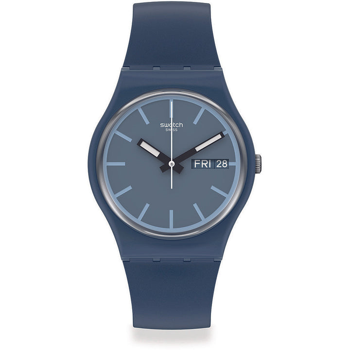 Orologio Uomo Bambino Swatch Solo Tempo Blu Opaco SO28N701