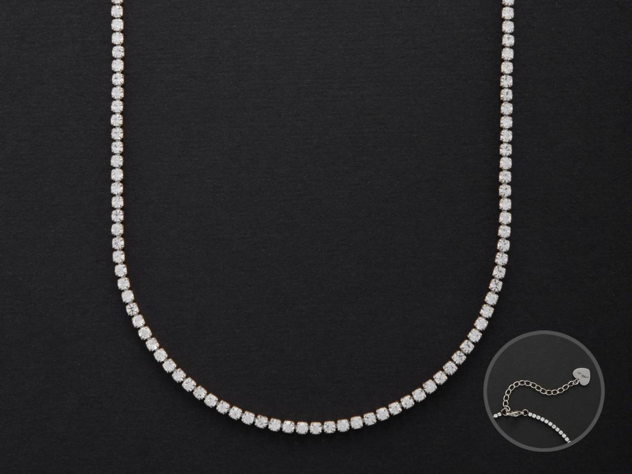 Collana Donna 4US Cesare Paciotti Acciaio Tennis Zirconi Bianchi 4UCL5848W