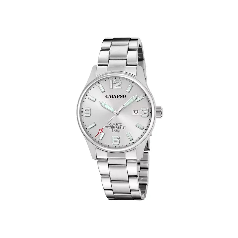Orologio Uomo Calypso Gomma Quarzo Solo Tempo Acciaio Argentè K5860/2