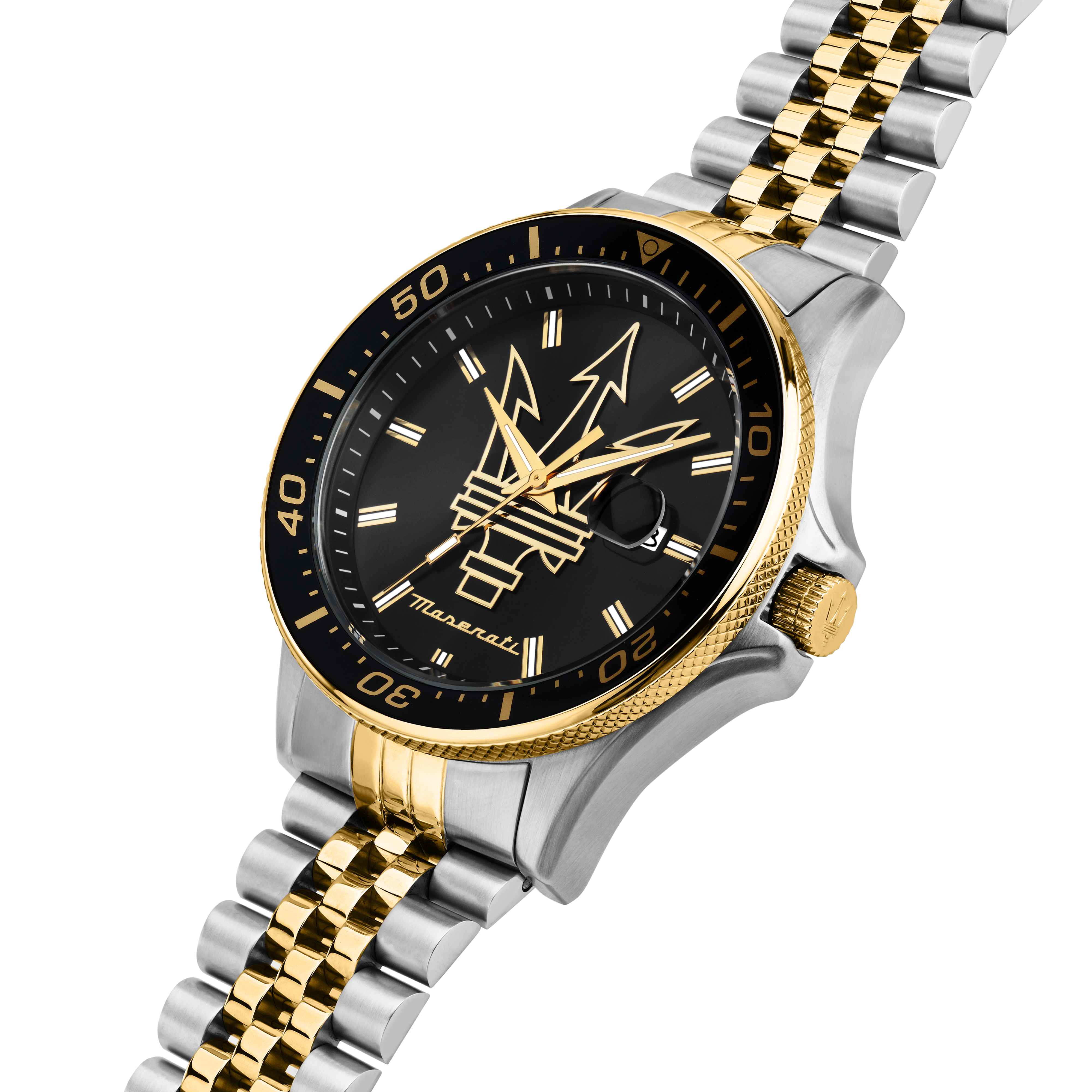Orologio Uomo Maserati Sfida Acciaio Dorato Jubilè Quarzo Nero Data R8853140009