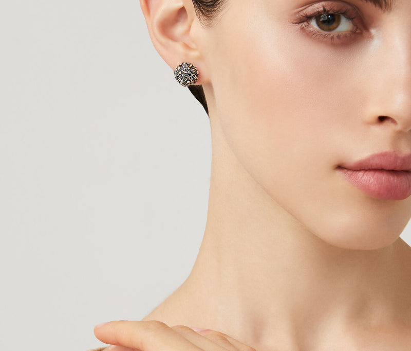 Orecchini Donna Giovanni Raspini Argento 925 Ciondolo Boule Margherite 11601