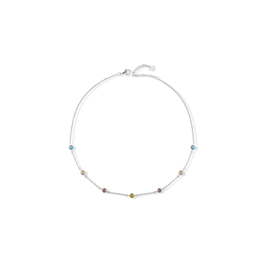 Collana Donna Liu Jo Acciaio Catena pietre Gocce Colorate LJ2863