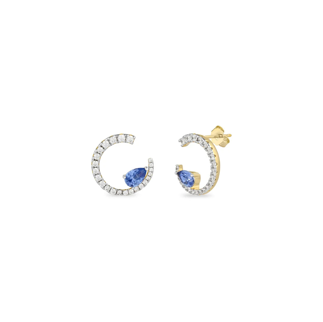 Orecchini Donna Laura P. Argento Dorato 925  Zirconi Bianchi e ametista OR0247GTZ