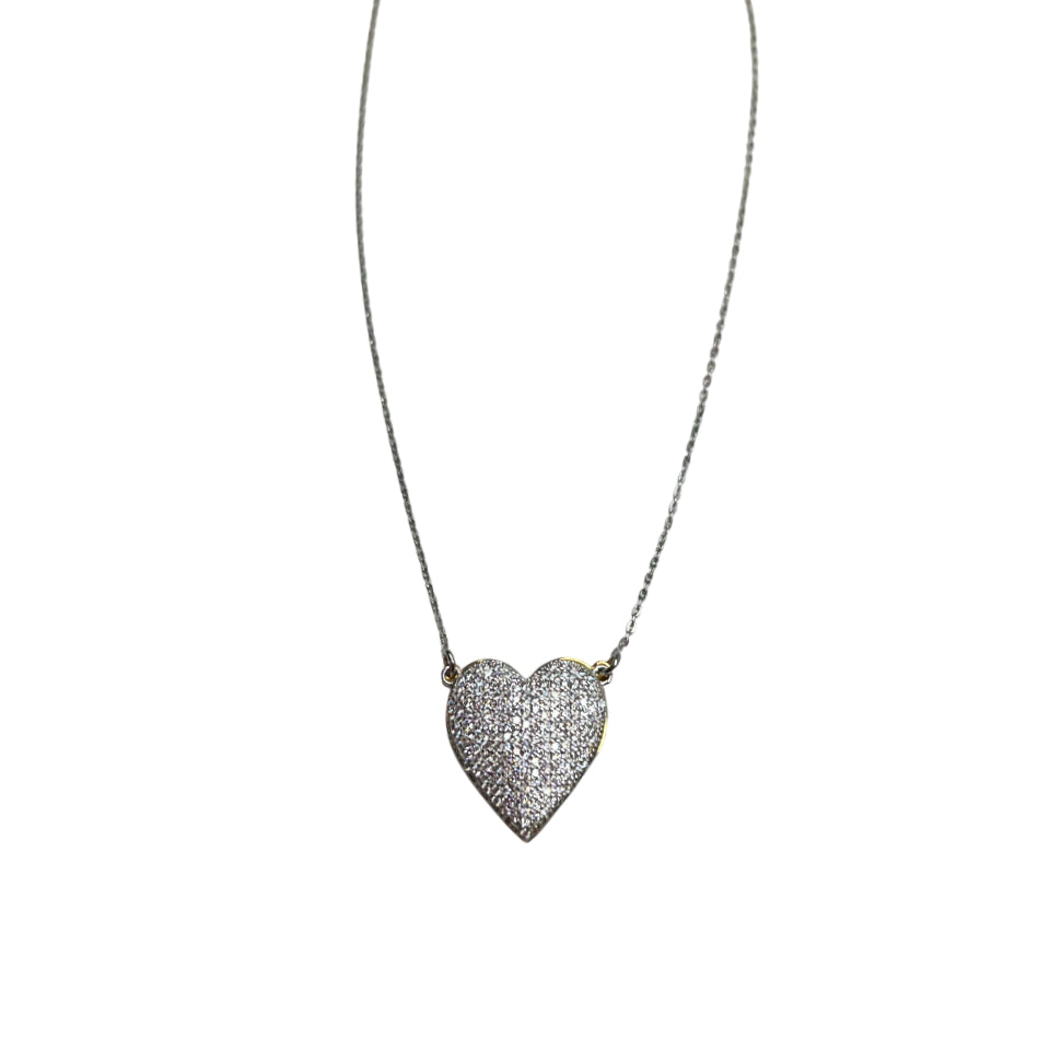 Collana Donna Re Mida Argento Cuore Pavè Zirconi Bianchi CL DJV P2