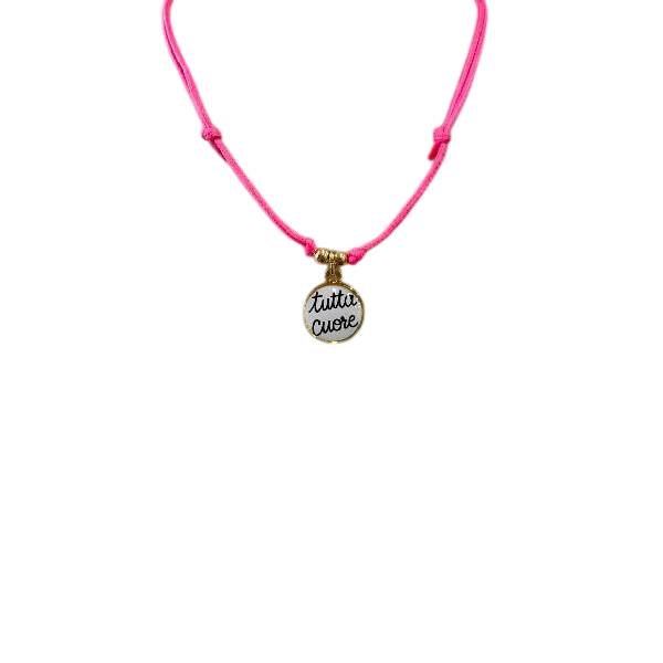 Collana Donna Re Mida Cordino Pendente Argento Dorato TUTTA CUORE