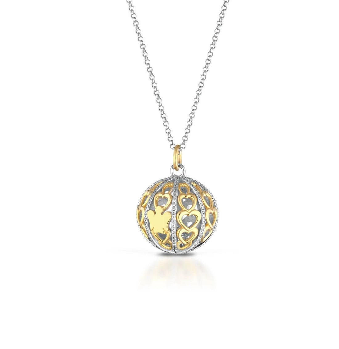 Collana Donna Chiama Angeli Roberto Giannotti Argento 925 Traforato Cuori SFA160