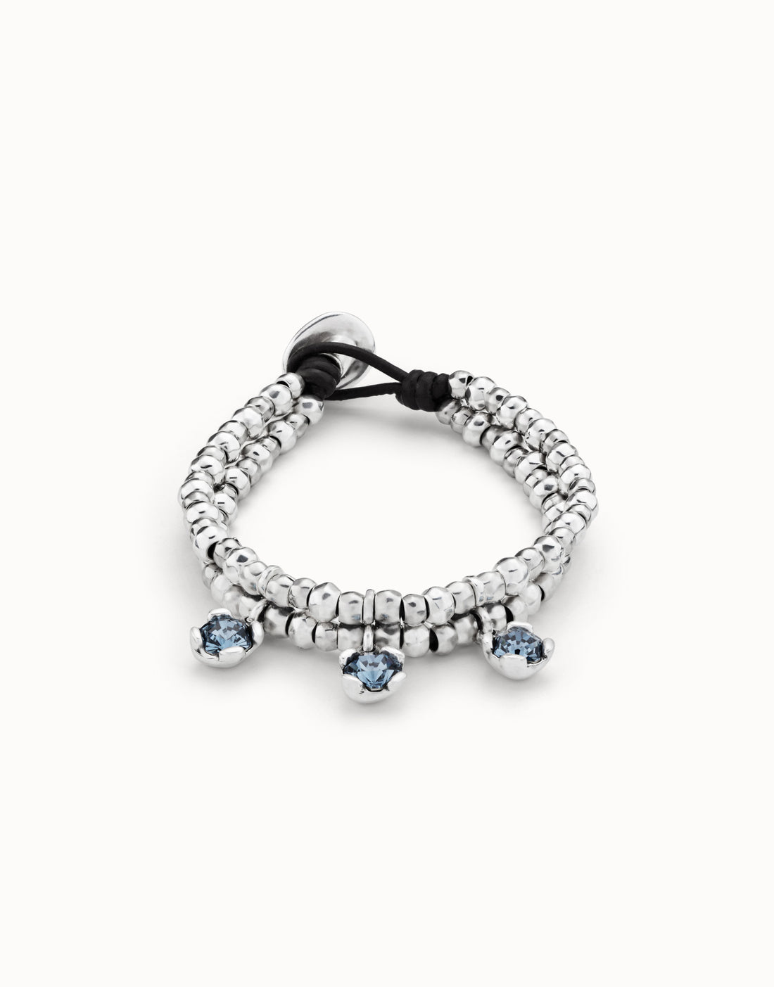 Bracciale Donna Uno De 50 Multifilo Cuoio Marrone e perle PUL2386AZUMTL0M
