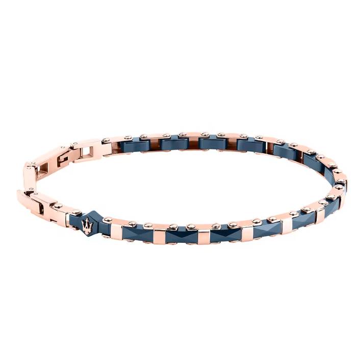 Bracciale Uomo Maserati Acciaio Rosè Ceramica Blu JM226ATZ85
