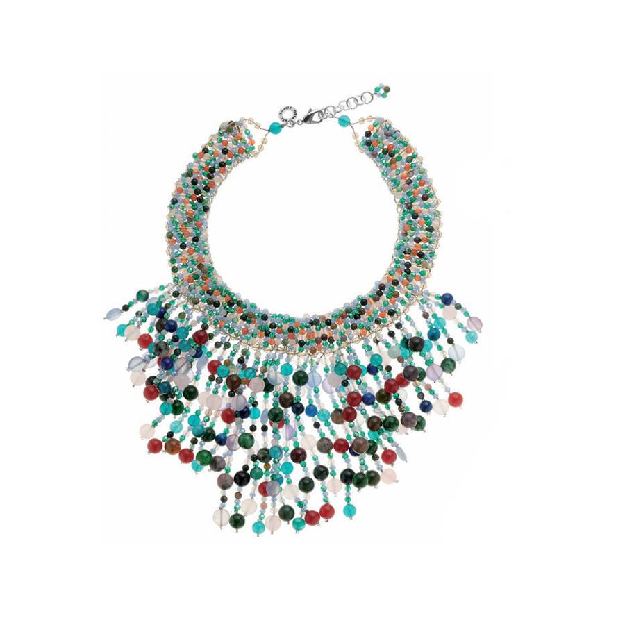 Collana Donna Ottaviani Girocollo Pietre Dure Multicolor Multifilo 500973C