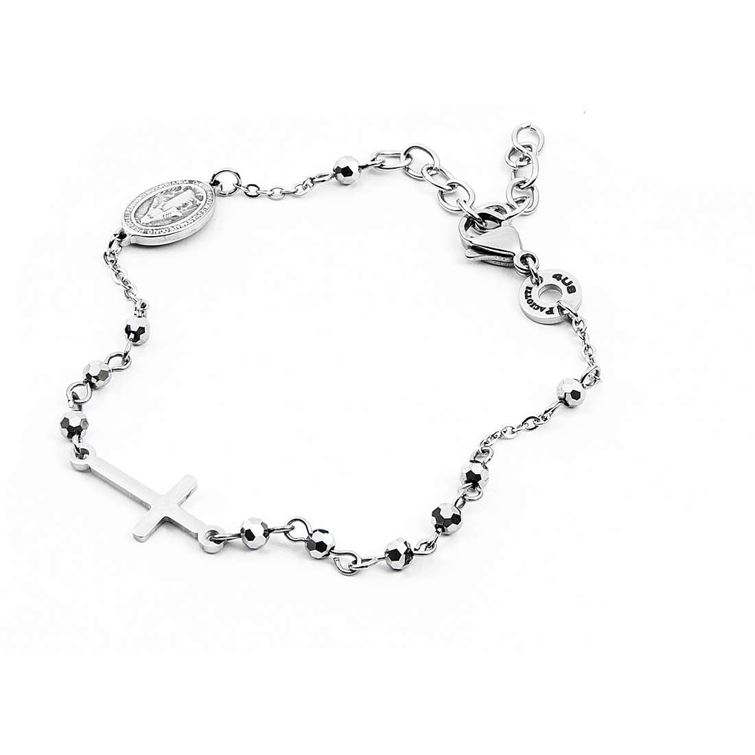 Bracciale Uomo Acciaio 4US Cesare Paciotti Rosario Biglie Liscie 4UBR4043