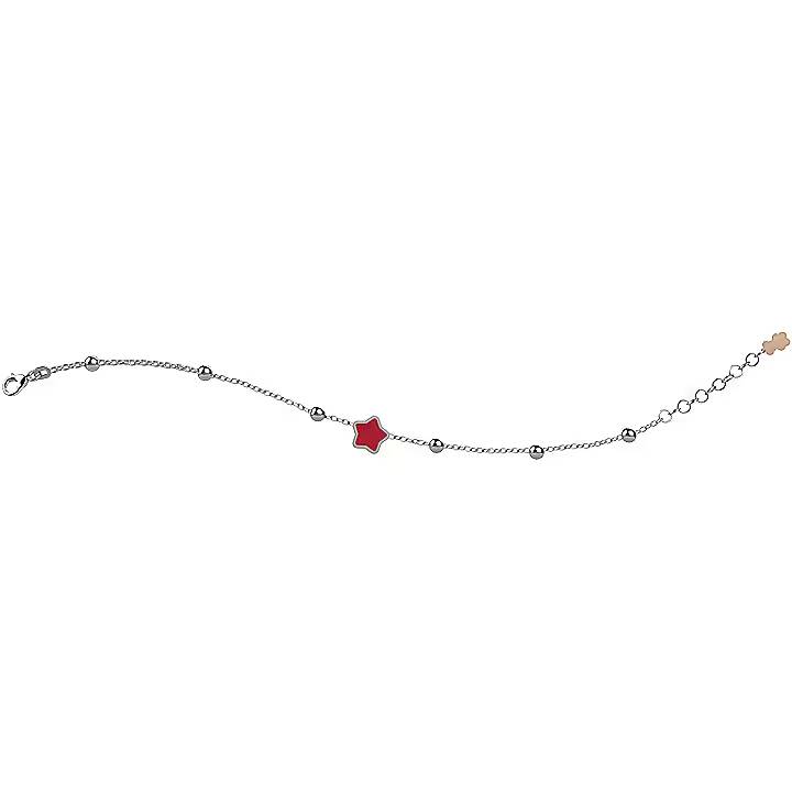 Bracciale Bambina Nanàn Argento 925 con stella smaltata rossa NAN0230