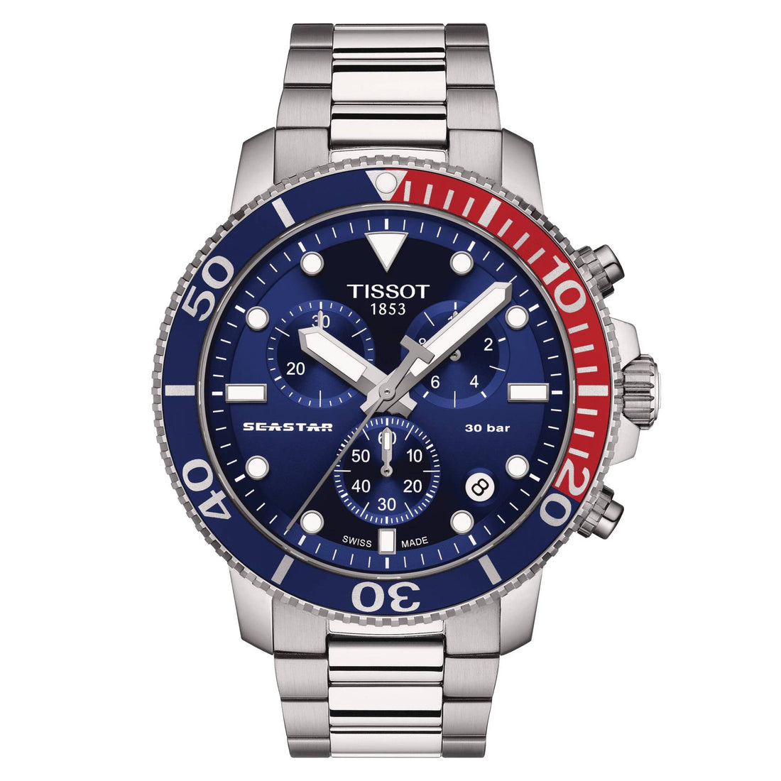 Orologio Uomo Tissot Sport Quarzo Cronografo Acciaio Blu Rosso T1204171104103