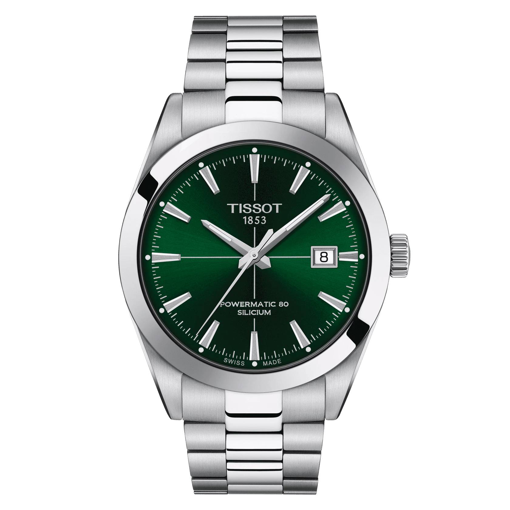 Orologio Uomo Tissot Acciaio Automatico Gentelman Powermatic 80 Verde T1274071109101