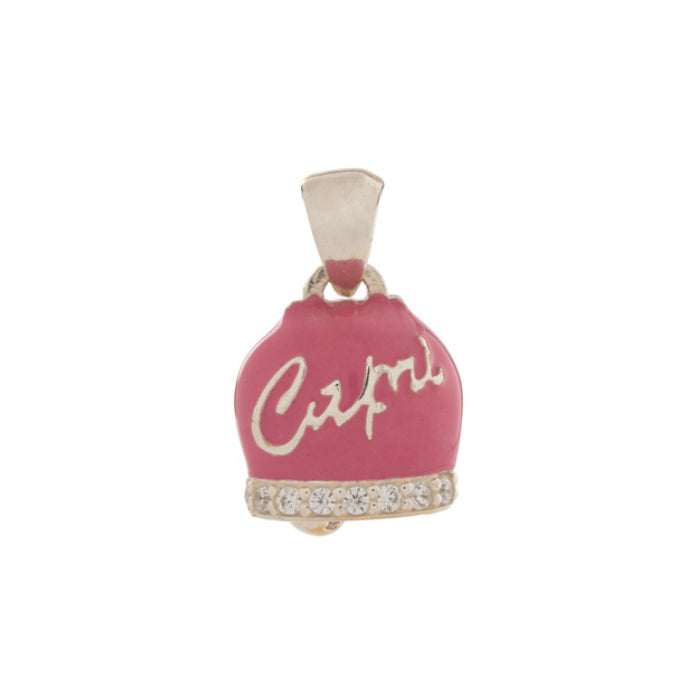 Ciondolo La Campanella di Capri Argento Porta Fortuna Smalto Rosa CSZD2-ROSA