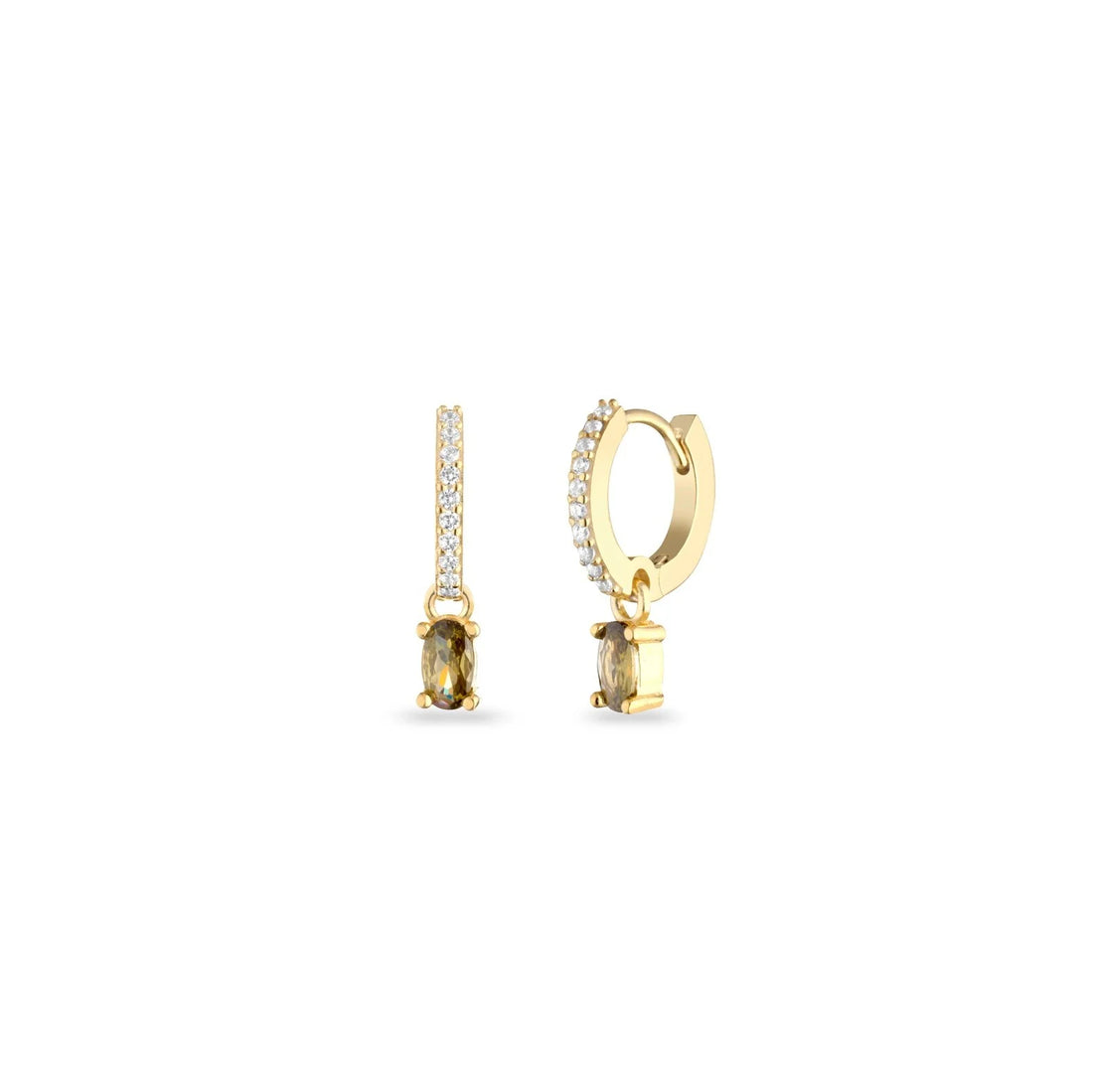 Orecchini Donna Laura P. Argento Dorato 925 Zirconi Bianchi Verdi OR0237GV