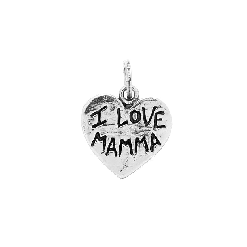 Charm Donna Giovanni Raspini Argento 925 Cuore I Love Mamma Realizzato A Mano 08630