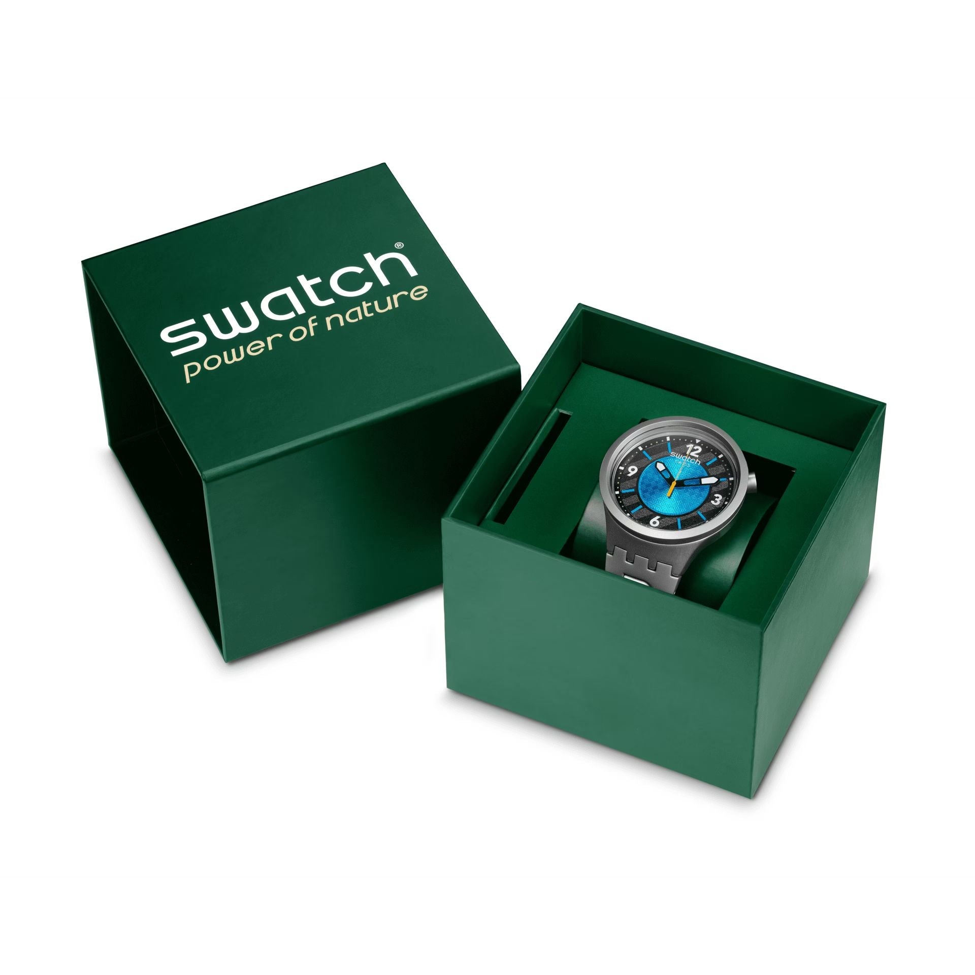Orologio Unisex Swatch Acciaio Big Bold Frostbloom Azzurro Nero SB07S116G