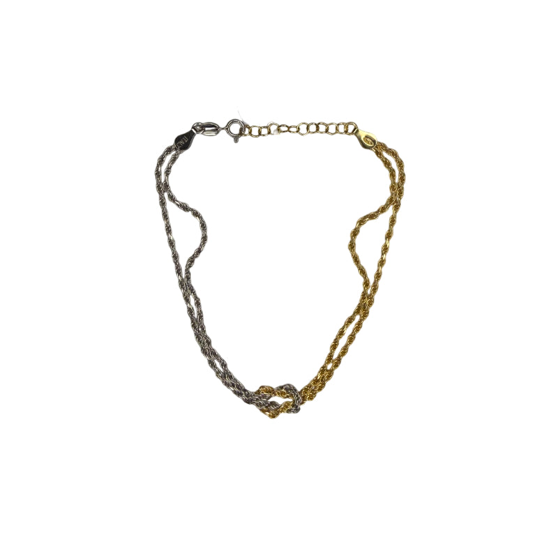 Bracciale Unisex Re Mida Nodo Torchon Argento Bicolore 925 BR-Med-32BG