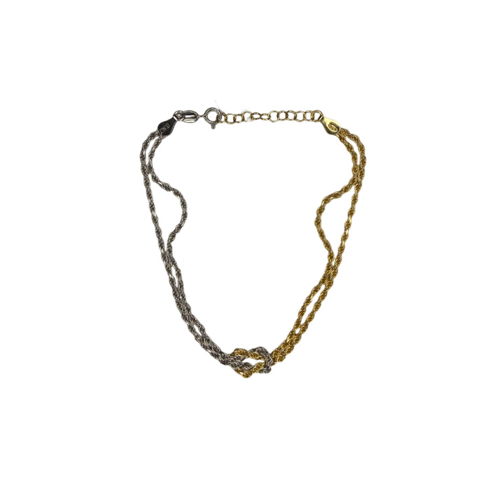 Bracciale Unisex Re Mida Nodo Torchon Argento Bicolore 925 BR-Med-32BG