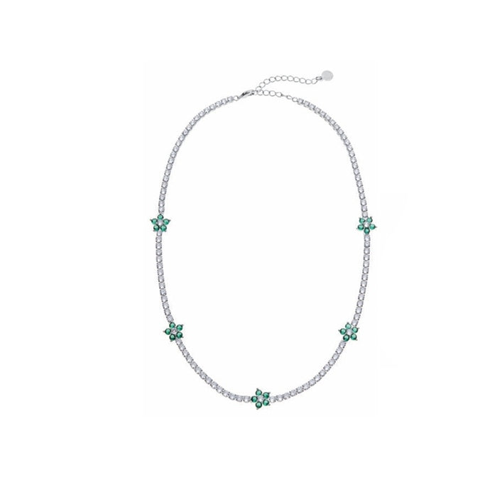 Collana Donna Ottaviani Tennis Girocollo Zirconi Bianchi Verdi 501126C