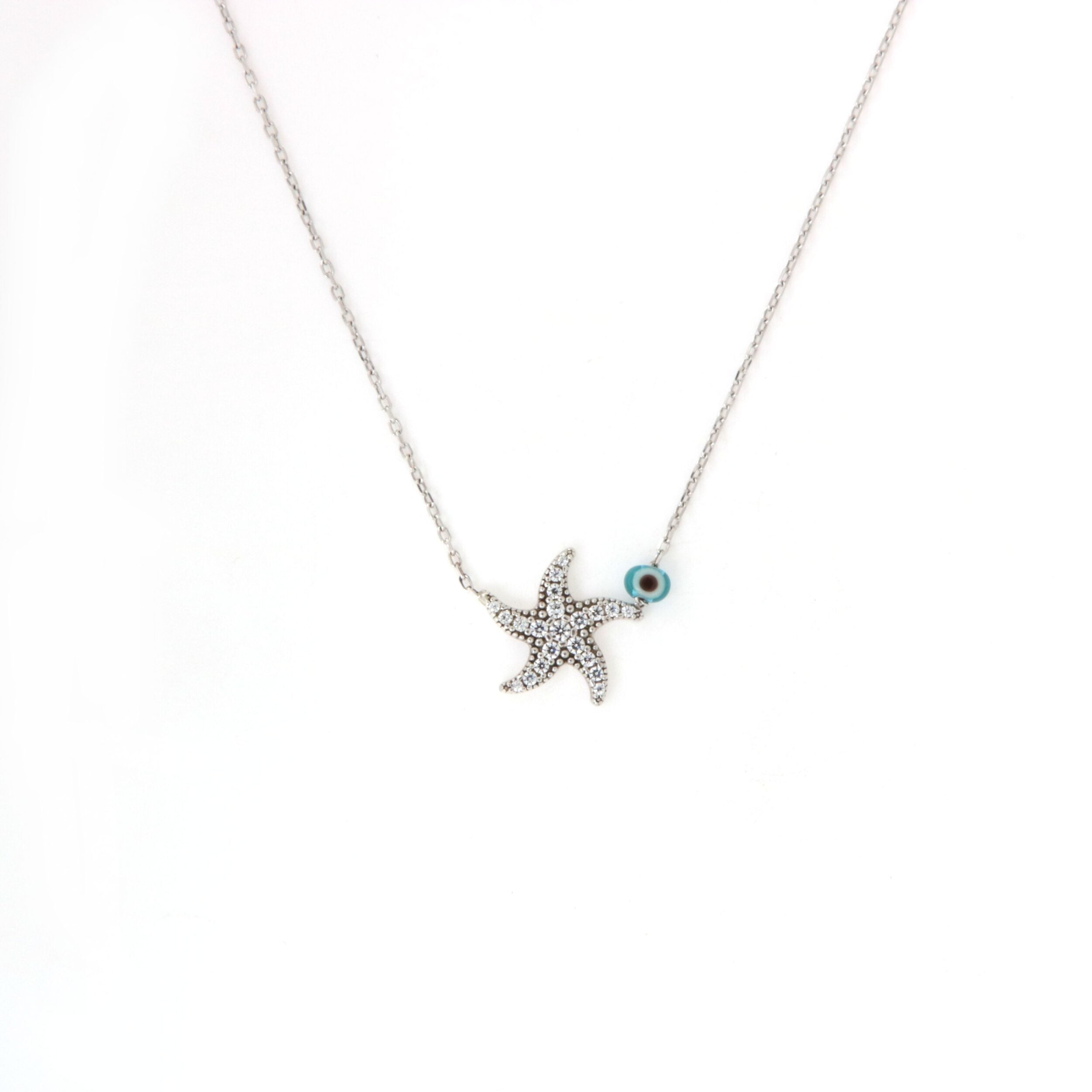 Collana Donna Kurshuni Argento 925 Stella Marina Zirconi
